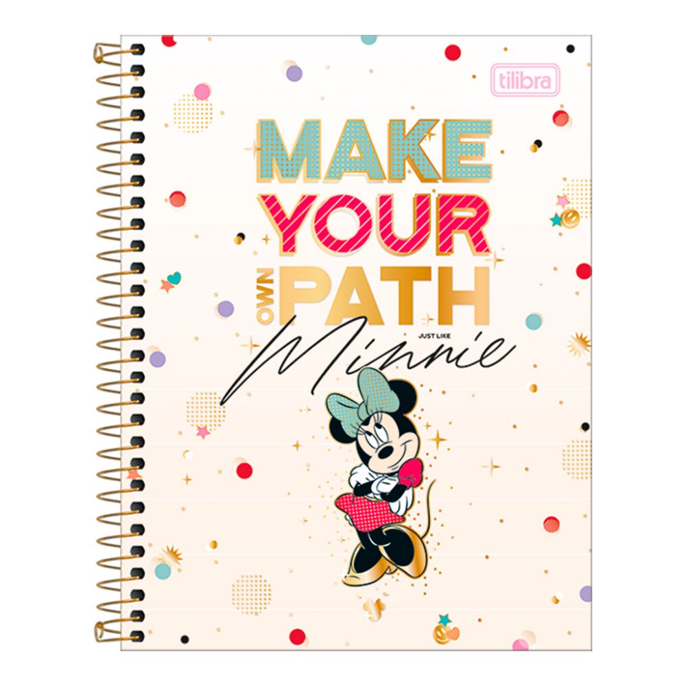 Caderno Colegial 1 Matéria Minnie Espiral Capa Dura 80fls Tilibra 7893