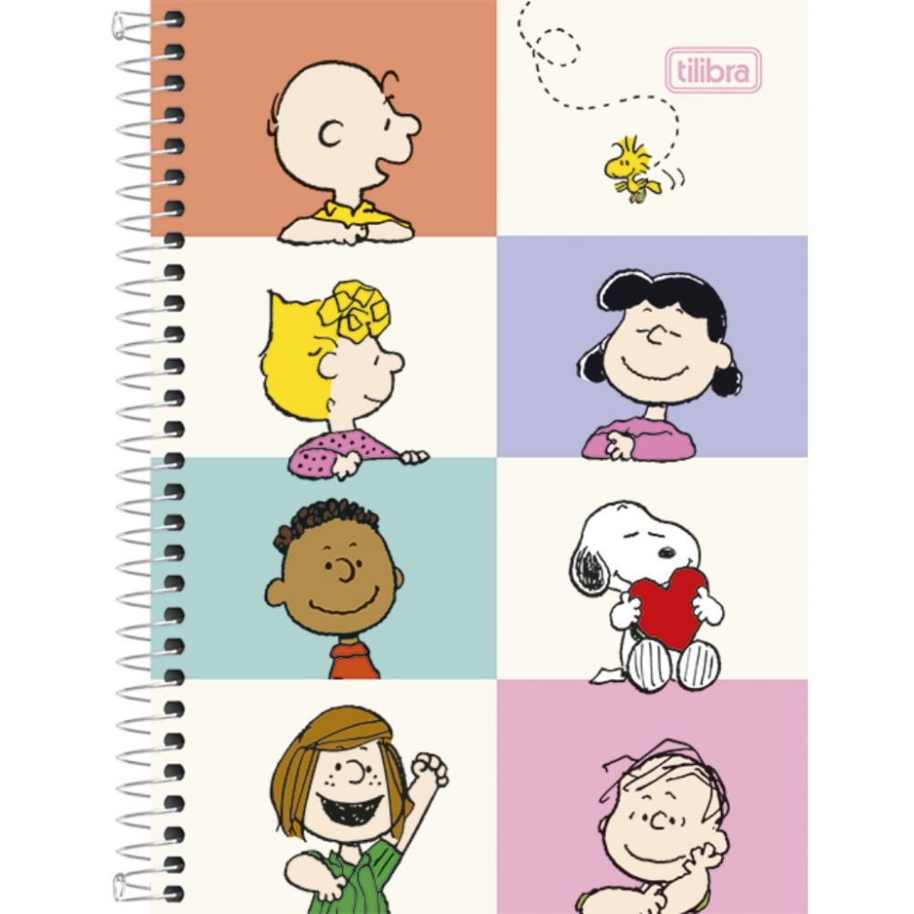 Caderno Colegial 1 Matéria Snoopy Espiral Capa Dura 80fls Tilibra 4038